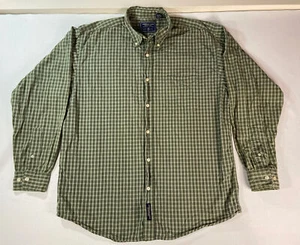 American Eagle Long Sleeve Button Down Green Plaid Shirt Mens Size Medium - Picture 1 of 8