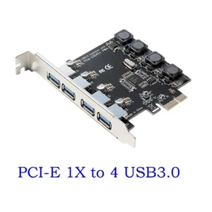 4 Port PCI-E to USB 3.0 HUB PCI Express NEC Expansion Card Adapter 5 Gbps Speed - Picture 1 of 6