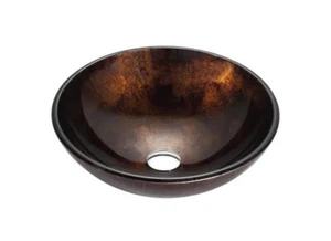 Kraus 16.5" x 5.5" Pluto Tempered Glass Vessel Bathroom Sink GV-684 SINK ONLY - Picture 1 of 4
