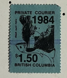 Kanada nie klappbare Rückseite des Buches privater Kurierstempel 1984 Grizzley - Bild 1 von 1