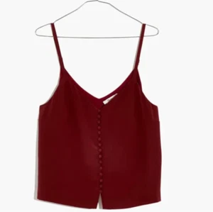 Madewell 100% Silk Sleeveless Cami Button Down Burgundy Lined Super Delicate - Picture 1 of 8