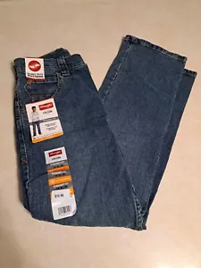 New With Tags Wrangler Five Star Fit Boys Blue Jeans Size 14 Slim Straight - Picture 1 of 8