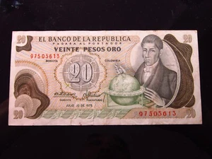 Kolumbien 20 Pesos 1975 3613h90 Bank der Republik Geld - Bild 1 von 2