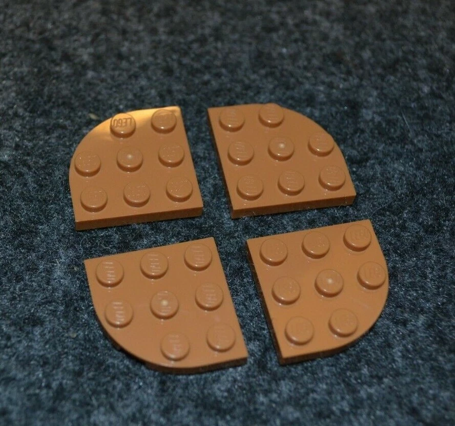 (4) 3x3 Orange - Brown 1/4 Round Plate Bricks ~ Lego ~ NEW ~ Star Wars - Imagem 1 de 1