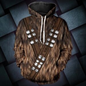 1X Star Wars Chewbacca Hoodies Cosplay Men's Women's Clothes Pullover Hooded UK