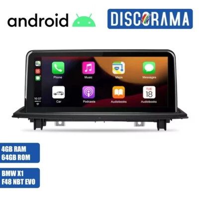 AUTORADIO ANDROID 4/64GB BMW X1 F48 2018-2019 STEREO AUTO TOUCH 9" WIFI NBT EVO - Immagine 1 di 4