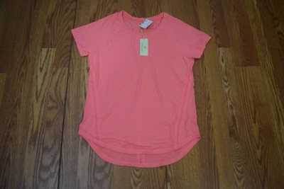 NUEVO CON ETIQUETAS Mujer TANGERINA Naranja Coral Informal Ejercicio Correr Camisa Talla S Foto 1 de 2
