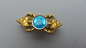 Médaille Religieuse ancienne / broche , émaillée bleue , prière , Saints ,(4). - Picture 1 of 3