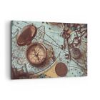 Canvas Print 120x80cm Wall Art Picture Compass Vintage Map Large Framed Artwork