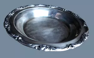 BANDEJA para servir plateada redonda de 12" de diámetro ornamentada con patas desplazadas decorativa - Imagen 1 de 11