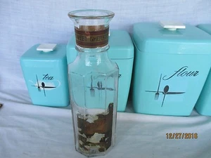 Antique ACME Sweet Gherkins Glass OCTAGANOL Jar with Paper Labels - Picture 1 of 10