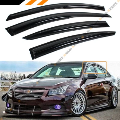 PARA CHEVY CRUZE 2009-2015 HUMO OSCURO 3D VENTANA ONDULADA VISERA PROTECTOR DE LLUVIA DEFLECTOR Foto 1 de 4