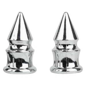 Trik Topz Bicycle Valve Caps (pair) - SPIKE - CHROME - Picture 1 of 1