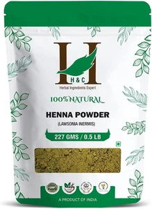 H&C 100% Pure Natural Henna Powder (Lawsonia Inermis) 227 GMS (1/2 Lb) for Hair… - Picture 1 of 12