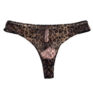 NWT Agent Provocateur Leopard Print See Thru Thong Sz 4 - Picture 1 of 4