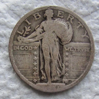 Cuarto de plata Libertad Permanente 1921 25C fecha clave rara en muy buen estado fecha débil muestra el último 1 Foto 1 de 3