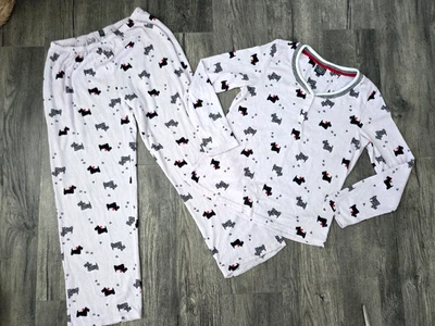 Laura Ashley Pajama 2 Pcs Set Size Medium Dogs Pink Soft Pullover - Image 1 of 4