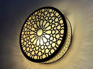 Handcrafted Brass Moroccan Wall Sconce, Antique Brass Wall Lamp. - Picture 1 of 9