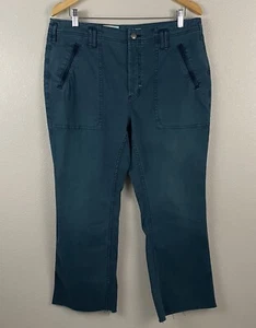 Pilcro Womens 32 Teal Green Raw Hem Crop Pant - Picture 1 of 5