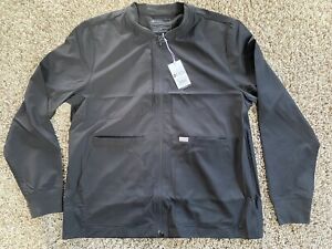 Figs 2.0 Fionlite Scrub Jacket Black Zip Front Pockets Bomber Neutral Size XL