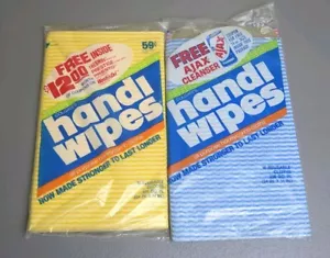Lot 2 Vintage Handi Wipes Kitchen Cloths Retro 8 Pack Reusable Towels - Picture 1 of 6