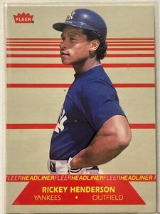 ⚾️ INSERTS ⚾️ 1987 FLEER HEADLINERS (Rickey Henderson) #4 of 6 NM (+Bonus Card)