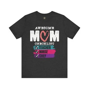 Custom Awesome Mom Checklist Mother's Day Tshirt New Mom Gift Idea Mom to Be - Picture 1 of 61