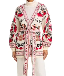 💕$280 FARM RIO SZ XS X SMALL CASHEW MANDALA FLORAL BELTED CARDIGAN BEAUTIFUL - Imagen 1 de 4