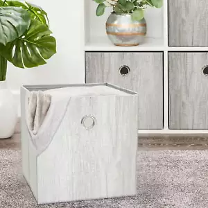 Grey Wood Grain, Mainstays Collapsible Fabric Cube Storage Bin, new - Picture 1 of 6