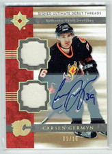 06-07 UD Ultimate Signed Debut Threads  Carsen Germyn  /10 Patches  Rookie  Auto