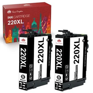 2x Black Ink Cartridges for Epson T220XL 220XL WF2630 WF2760 WF2750 wf2660 XP424 - Picture 1 of 5