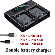 Dual Battery Charger For Canon NB-4L PowerShot SD200 SD300 SD400 SD430 SD450