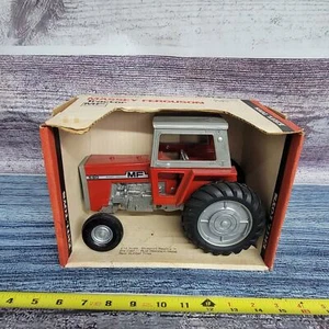 Vtg Ertl 1/16 Massey Ferguson 590 w/frontend diecast tractor red/gray blueprint - Picture 1 of 8