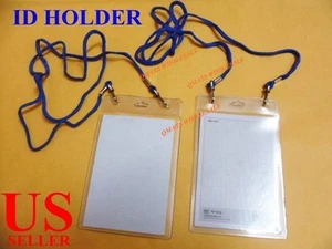 10 PIEZAS Correa de plástico transparente para el cuello ID Insignia Prensa Pase Portatarjetas Etiqueta Nombre 3""X4.5"" - Imagen 1 de 1