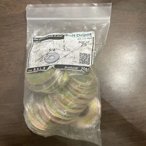 5/8 Zoll flache Unterlegscheiben Klasse 8 Stahl zinkgelb 25er-Pack - Bild 1 von 2