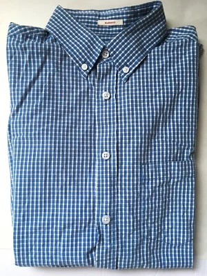 Camisa para hombre ClassicFit azul/blanco a cuadros/cuadros MERONA manga larga botón delantero M Foto 1 de 4