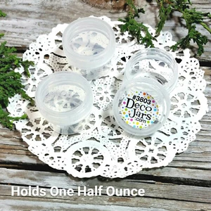 20 Plastic 1/2 ounce Containers See Thru Lids Cap #3803 One-Half Ounce Jars USA - Picture 1 of 6