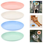 4 Pcs Cat Food Tray Plastic Round Dishes Flat Bowls for Cats Feeding
