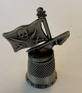 Collectible Pewter Sewing Thimble “Pirate Ship” .75x1.75” - Picture 1 of 5