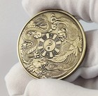 Lucky Dragon & Phoenix Challenge Coin Antique Bronze Novelty Yin Yang Gift