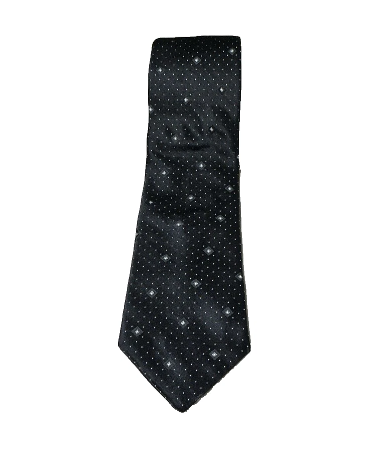 Corbata DKNY 100 % seda negra micropunto foulard 58′′ × 3,5′′ hecha en EE. UU. Foto 1 de 4