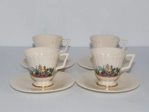 4 LENOX RUTLEDGE DEMITASSE CUPS & SAUCERS MADE IN USA - Picture 1 of 4