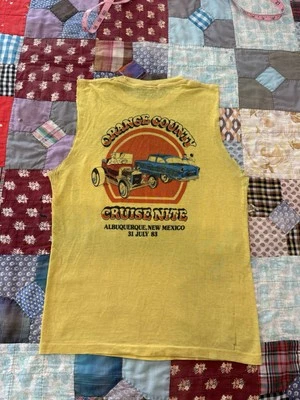 True Vintage 1983 Chopped Orange County Hot Rod Pocket T Shirt Small Thin Faded Foto 1 de 4