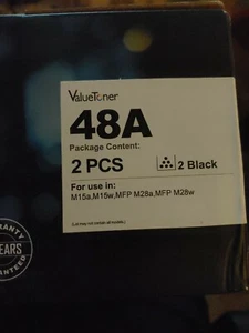 Valuetoner Compatible Toner Cartridge 2 pack 48A Black exp 03/06/2022 - Picture 1 of 4
