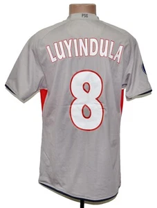 CAMISETA DE FUTBOL VISITANTE COPA UEFA PSG 2008/2009 USADA EN PARTIDO L 8 LUYINDULA - Imagen 1 de 7