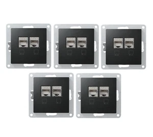 5er Set NETZWERK-DOSE MCPOWER FLAIR CAT6A, UP, MATT SCHWARZ, VOLLGESCHIRMT - Bild 1 von 7