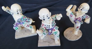 Vintage Set of 3 Kung Fu Shaolin Monk Boys Karate Figurines Collectible - Picture 1 of 12