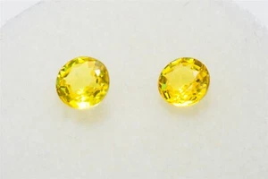 1000 $ natürlicher 1 kt gelber Saphir Rundschliff lose passendes Paar - Bild 1 von 2