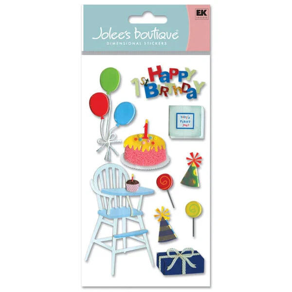 Jolee's Boutique 1st Birthday 3d Dimensional Stickers Cute