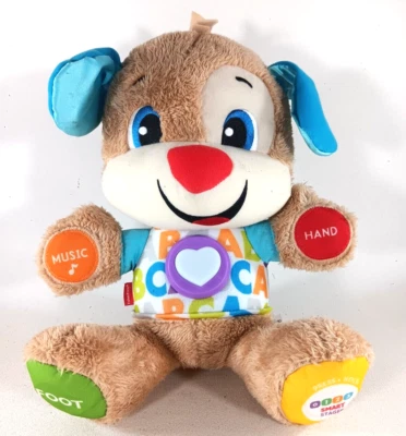 Juguete interactivo Fisher-Price de peluche para reír y aprender etapas inteligentes cachorro marrón ABC Foto 1 de 4